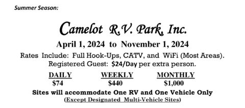 Rates - Camelot RV Park